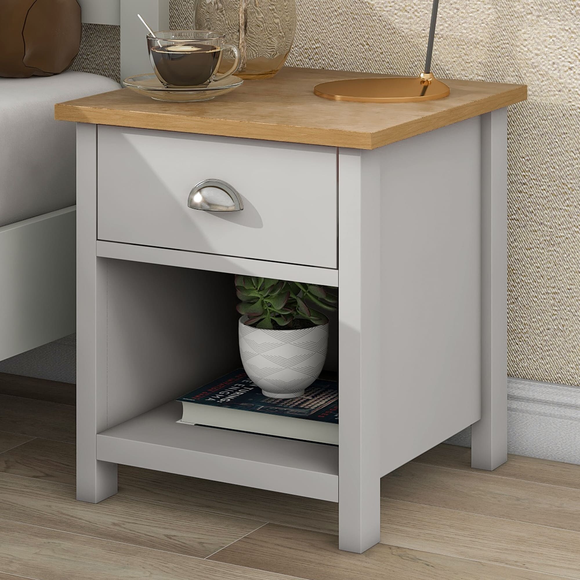 Nightstand Modern End Table with Drawer and Storage Cabinet Side Table for Bedroom， Living Room， Sofa Couch， Hall - Mycitystee