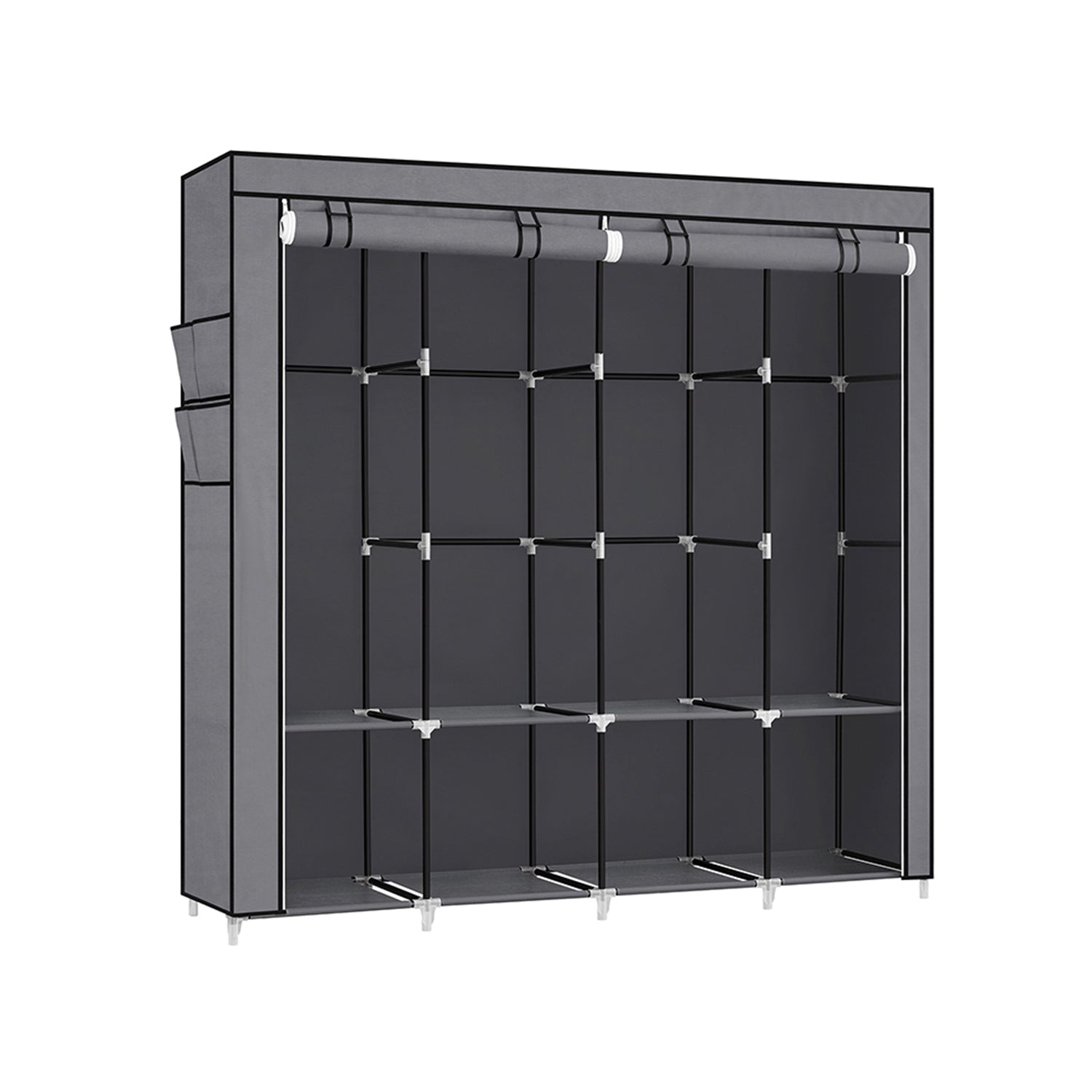 SONGMICS Portable Closet with 4 ShelvesGray - Mycitystee