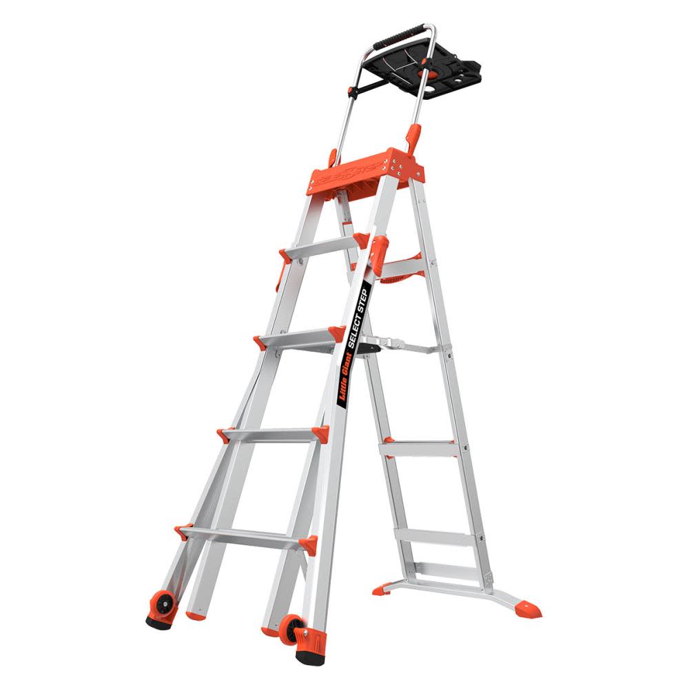 Telescoping Step Ladder Aluminum 8' 300lb 1A - Mycitystee