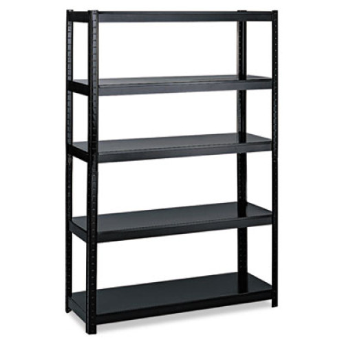 Safco Boltless Steel Shelving， Five-Shelf， 48w x 24d x 72h， Black (5244BL) - Mycitystee