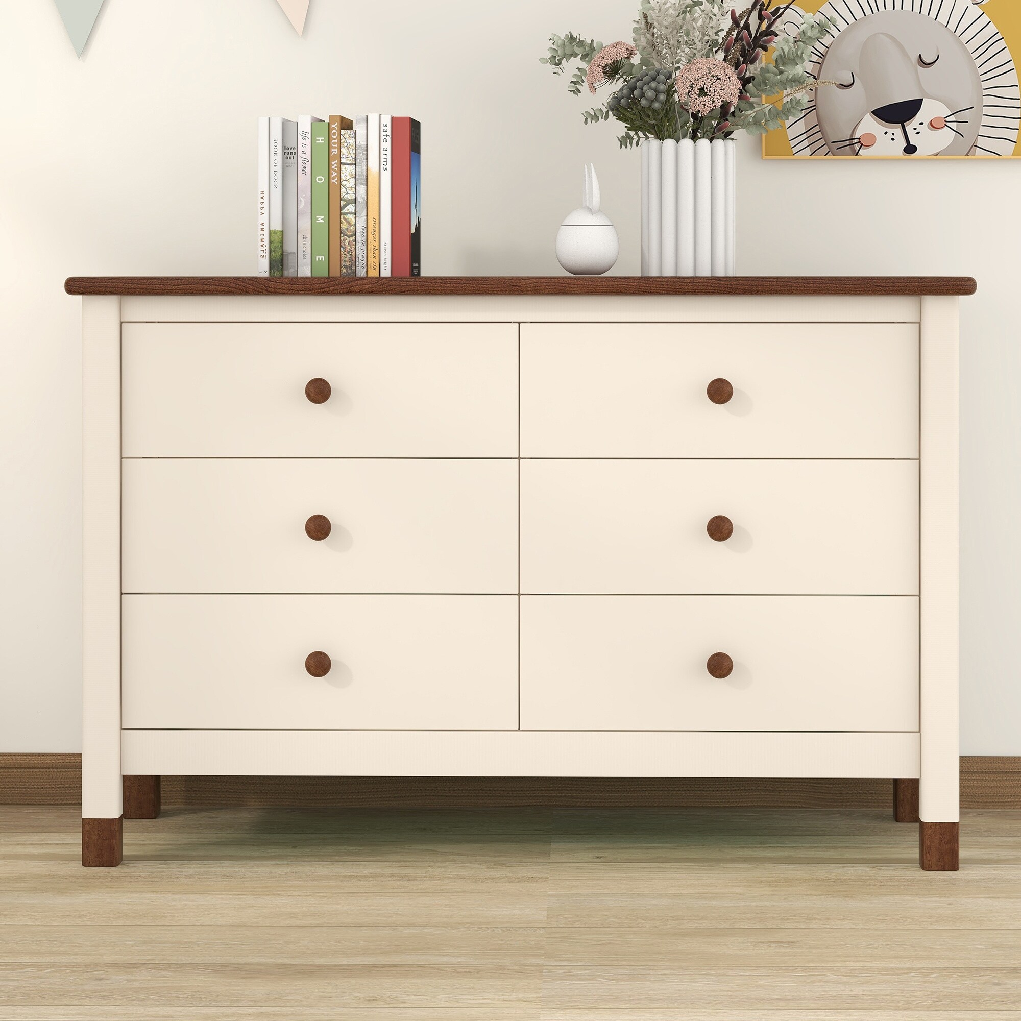 (Preferred Choice Furniture) Wooden Storage Dresser with 6 Drawers; Storage Cabinet for kids Bedroom - - 37777000 - Mycitystee