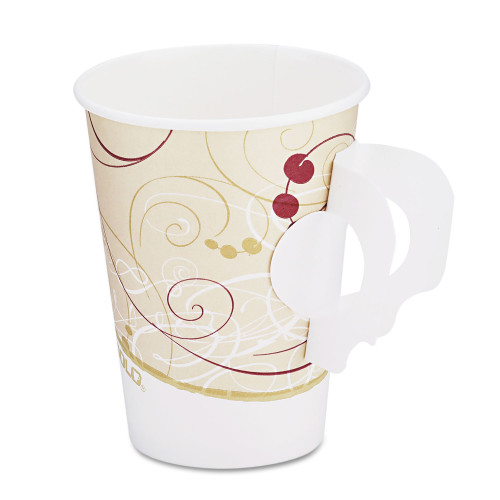 Dart Hot Cups， w/Paper Handle， Symphony Design， 8oz， Beige， 1000/Carton (378HSMSYM) - Mycitystee