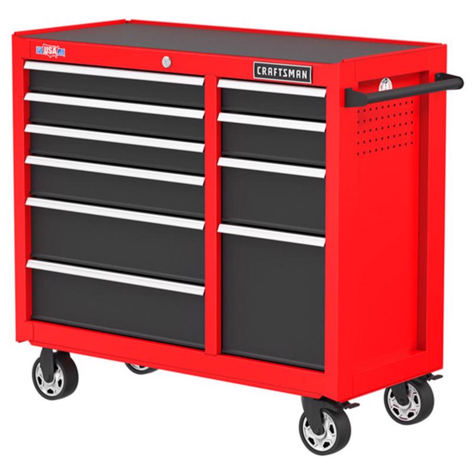 Craftsman S2000 41 in. 10 drawer Steel Rolling Tool Cabinet 37.5 in. H X 18 in. D - Mycitystee
