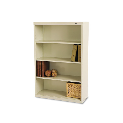 Tennsco Metal Bookcase， Four-Shelf， 34.5w x 13.5d x 52.5h， Putty (B53PY) - Mycitystee