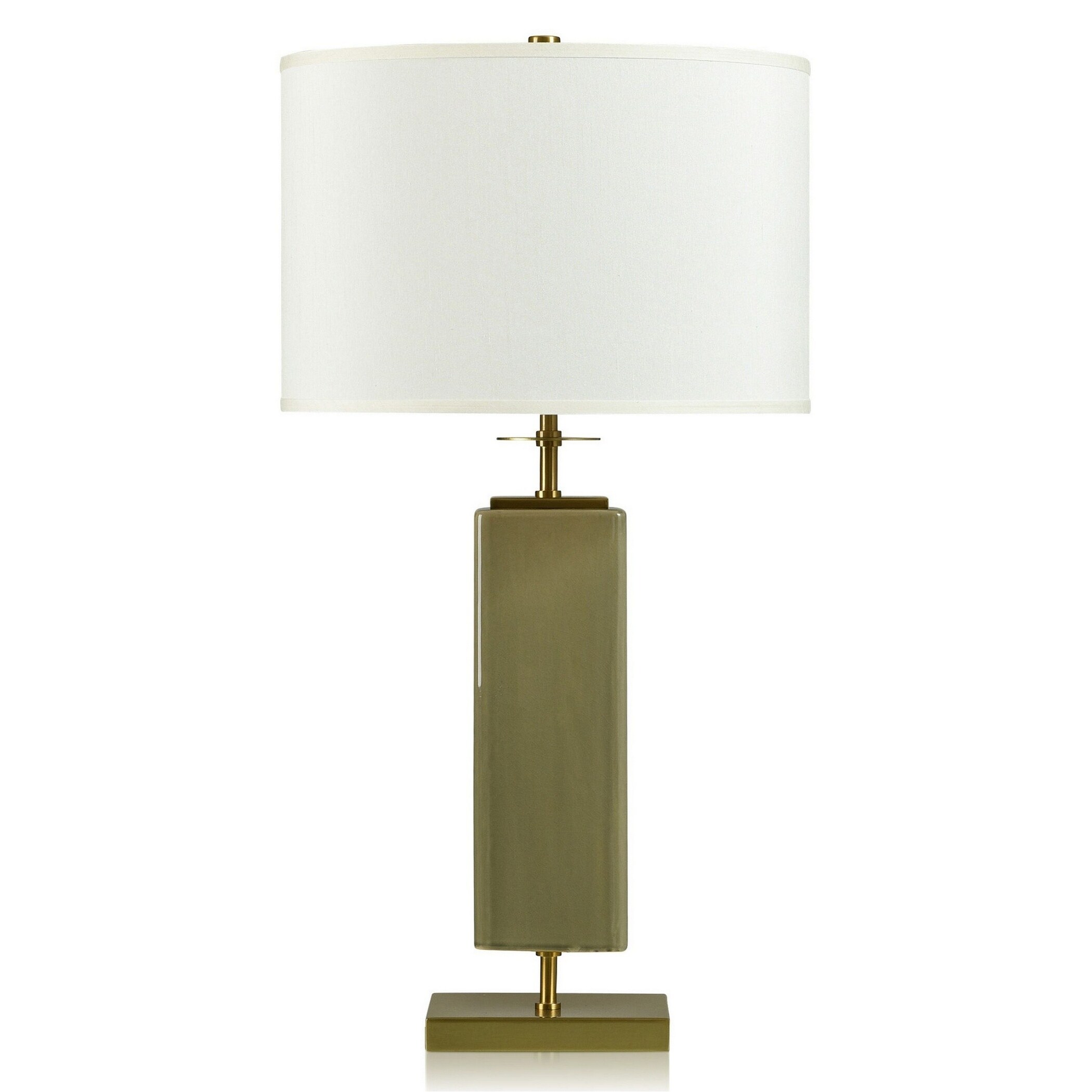 Dann Foley Lifestyle - Table Lamp - Olive Green Crackled And Glazed Finish - White Shade - Mycitystee