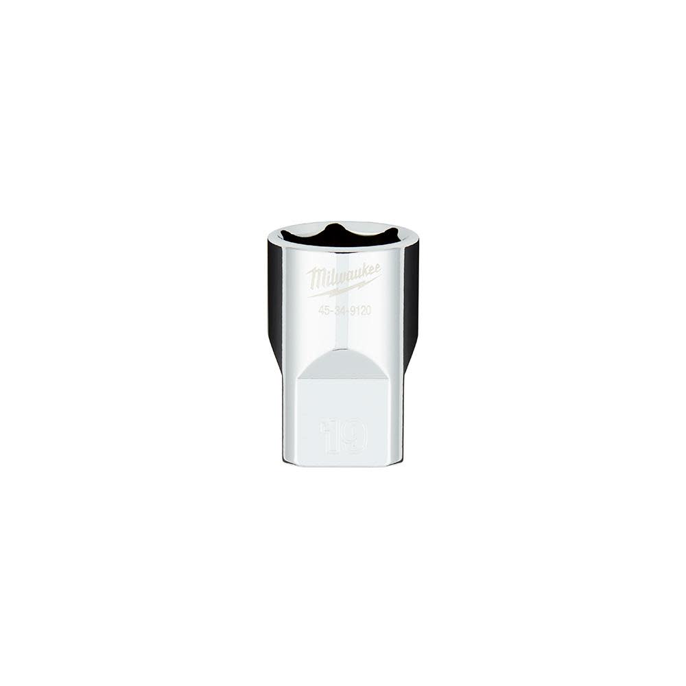 Milwaukee 1/2 in. Drive 19MM Metric 6-Point Socket with FOUR FLAT Sides 45-34-9120 from Milwaukee - Mycitystee