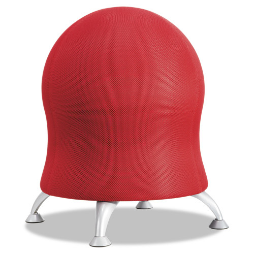 Safco Zenergy Ball Chair， Backless， Supports Up to 250 lb， Crimson Fabric Seat， Silver Base (4750CI) - Mycitystee