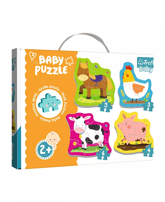 Trefl Baby Classic Puzzle- Animals on The Farm 18 Piece - 4 in 1 Set - Mycitystee