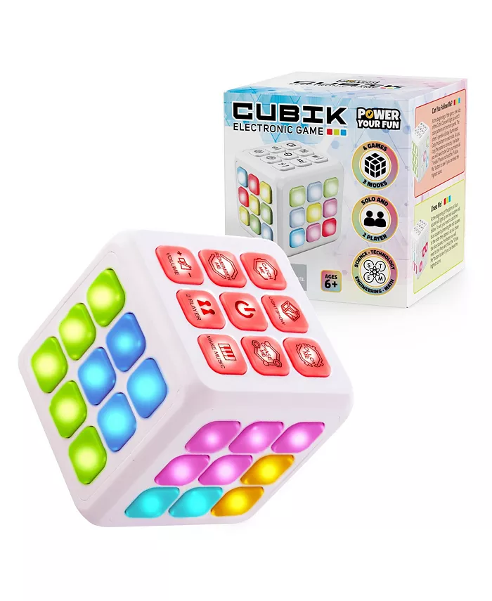 Power Your Fun Cubik LED Flashing Cube Memory Game - White - Mycitystee