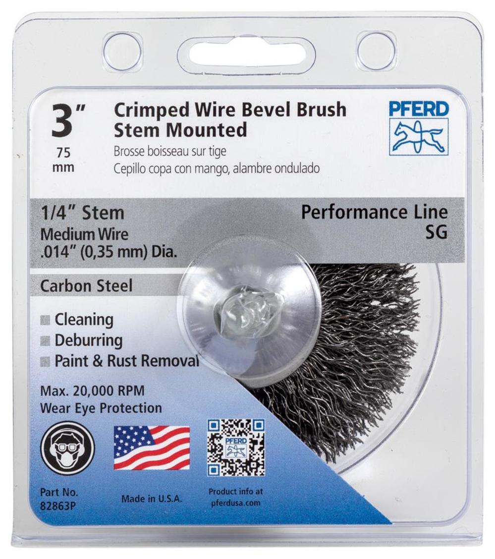 P.O.P. 3 Mtd Flared Cup Brush.014 CS Wire， 1/4 Shank - Mycitystee
