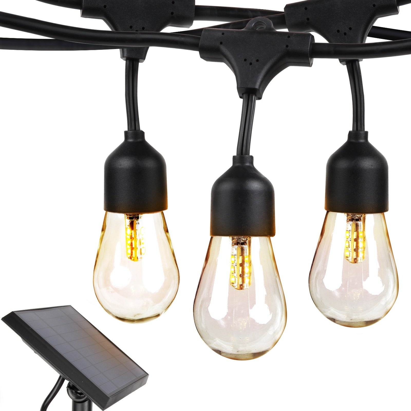 12 Plastic LED Bulbs， 27 Ft Commercial Grade Solar String Lights - 2W， 3000K Shopping - The Best Deals on String Lights | 39576578 - Mycitystee