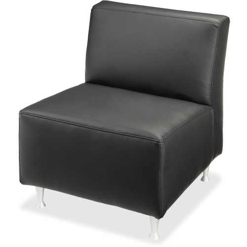Lorell Fuze Modular Series Black Leather Guest Seating (86917) - Mycitystee
