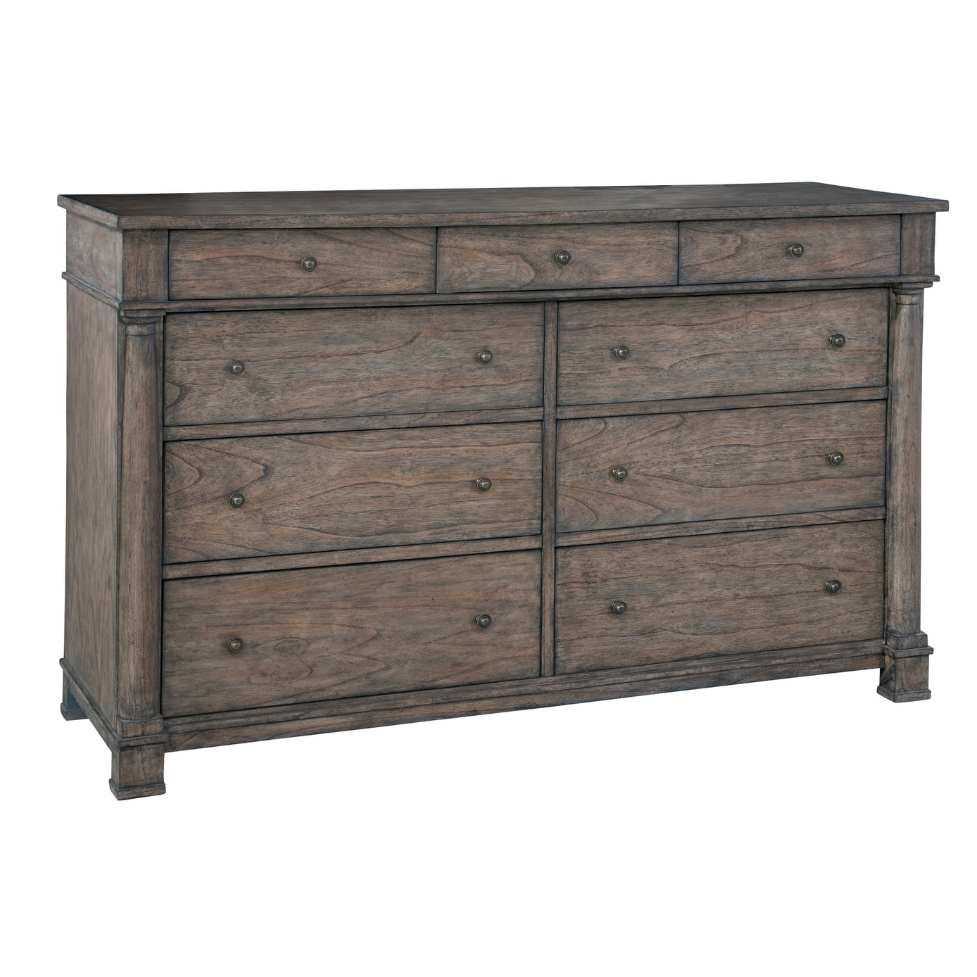Hekman Furniture Lincoln Park Modern， Contemporary， Gray Wash， Large Bedroom Dresser with Nine Drawers - - 24230443 - Mycitystee