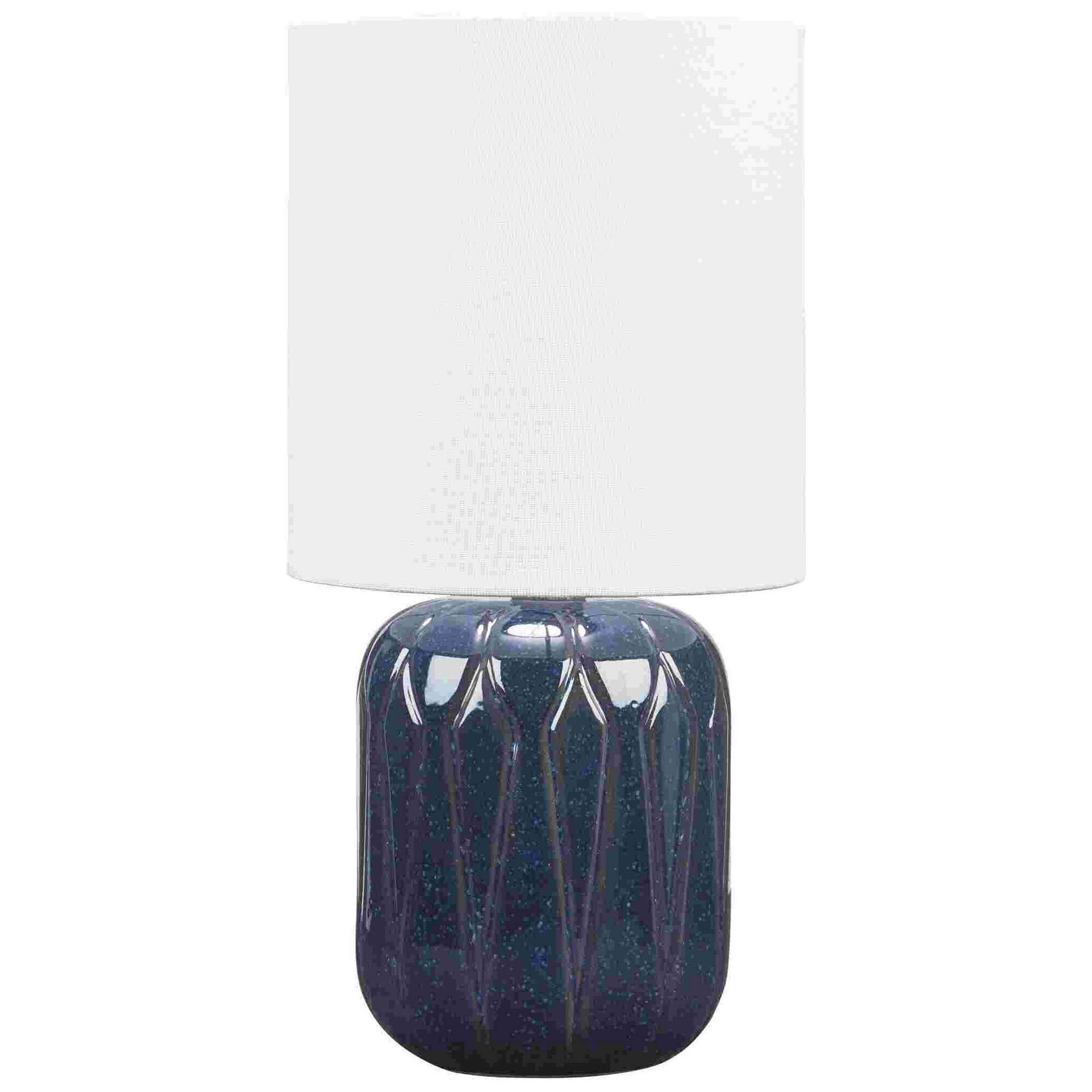 Table Lamp with Ceramic Elongated Obround Shape， Blue - Mycitystee