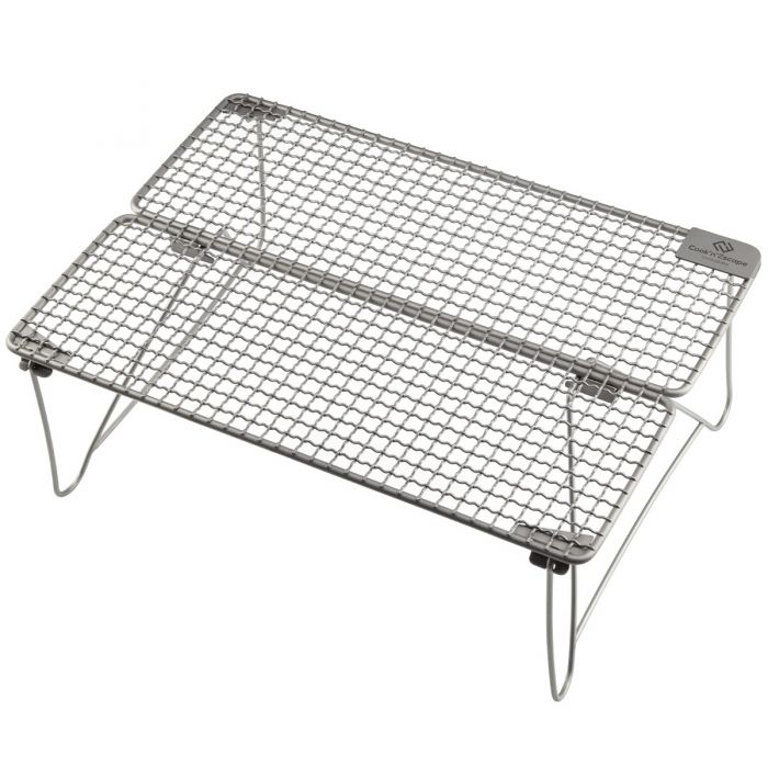 COOK'N'ESCAPE Ultralight Titanium Portable Folding Campfire Grill Over Fire Outdoor Camping Grill Grate Net with Legs Grills Outdoor Cooking Food Grad - Mycitystee