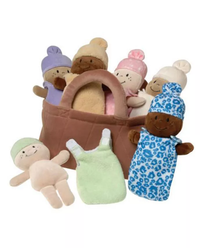 Creative Minds Basket of Soft Babies with Removable Sack Dresses - Set of 6 - Mycitystee