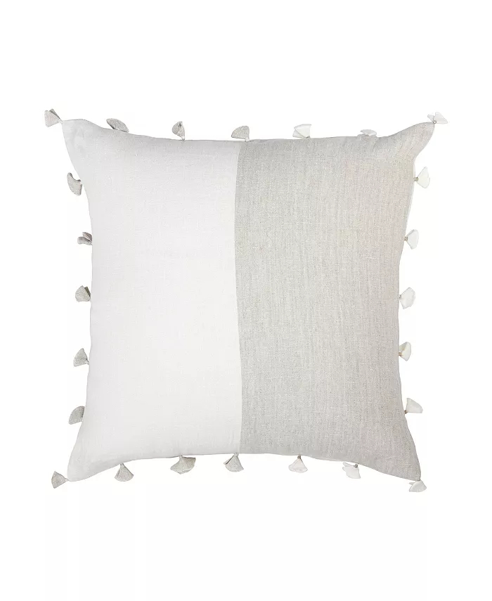Anaya Home Natural Beige Tassels Linen Down Throw Pillow - Mycitystee