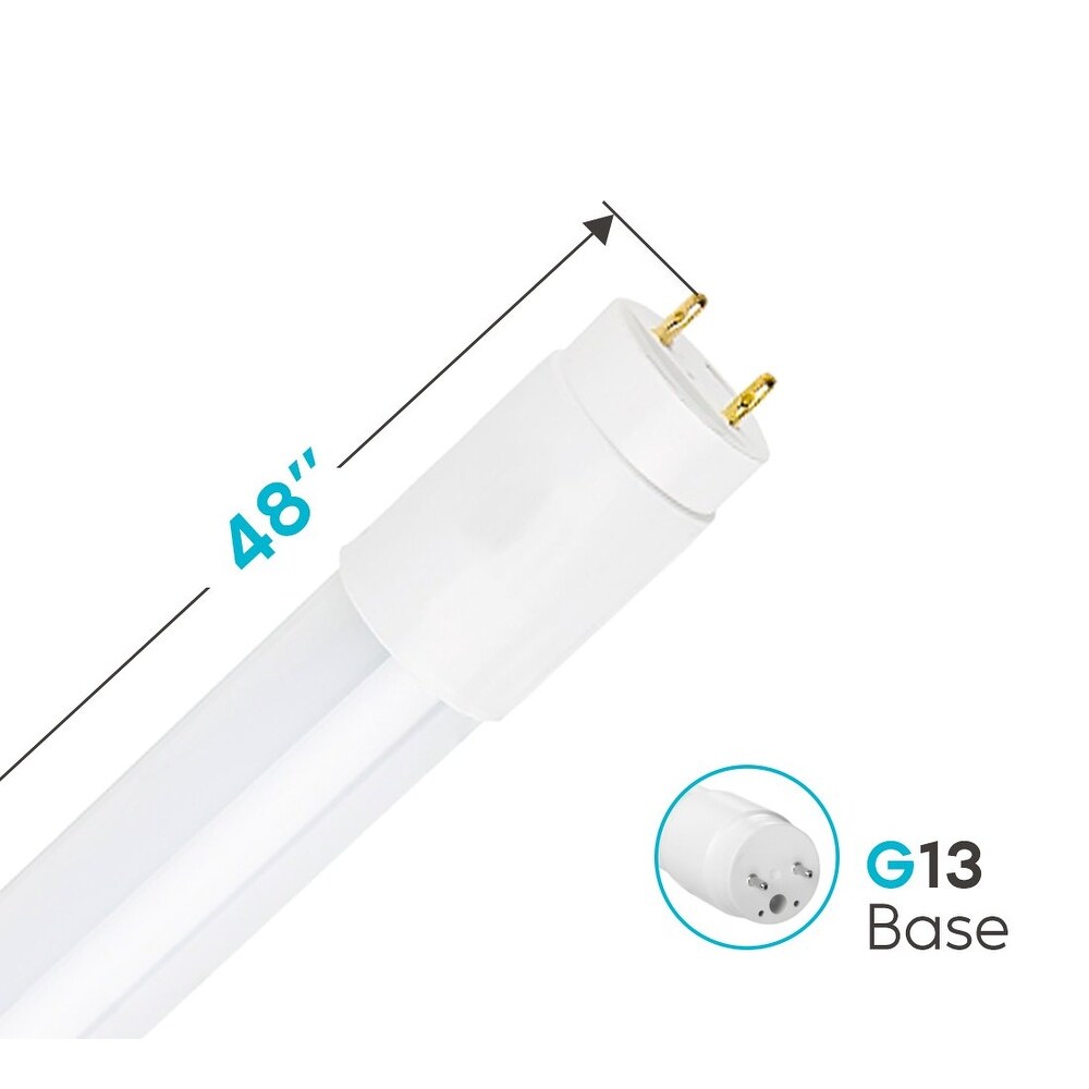 Luxrite T8 4FT LED Tube Light 18W=32W 3000K Soft White 2000lm Damp Rated DLC Listed ETL Listed G13 Base 12-Pack - Mycitystee
