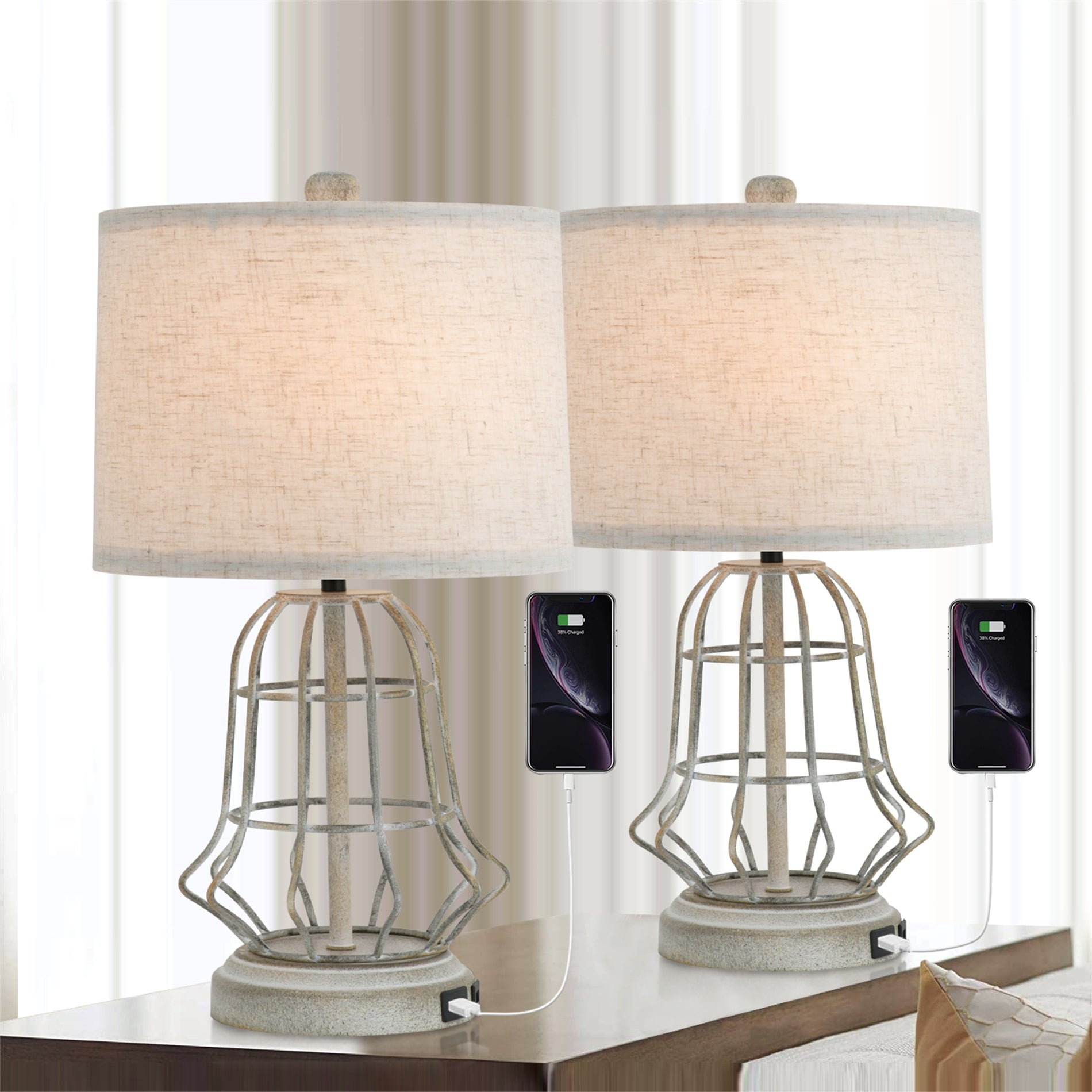 Metal USB Table Lamp (Set of 2) - Mycitystee