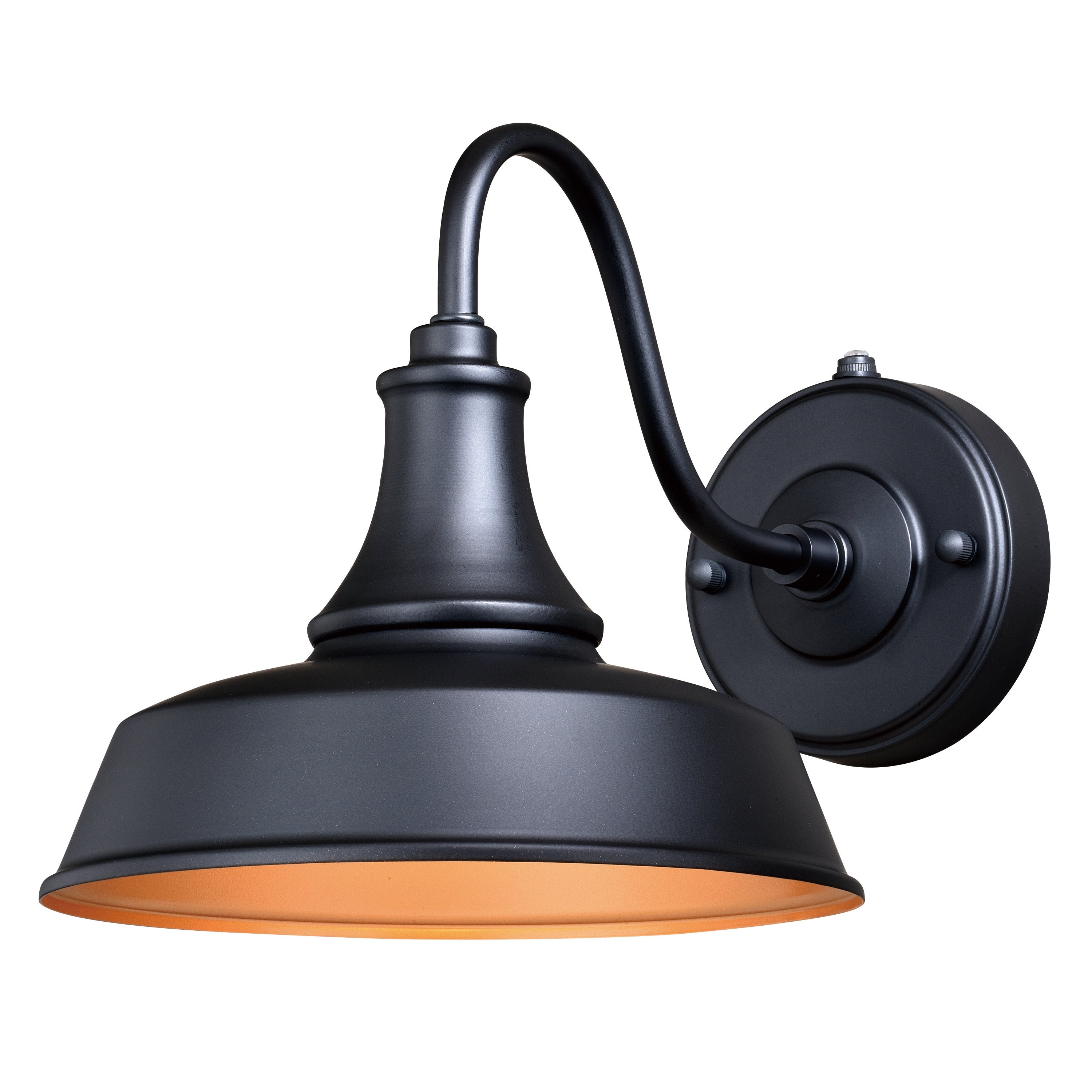 Dorado 1 Light Dusk to Dawn Bronze Gold Farmhouse Barn Dome Outdoor Wall Lantern - 9-in W x 9-in H x 13.25-in D Shopping - The Best Deals on Outdoor B - Mycitystee