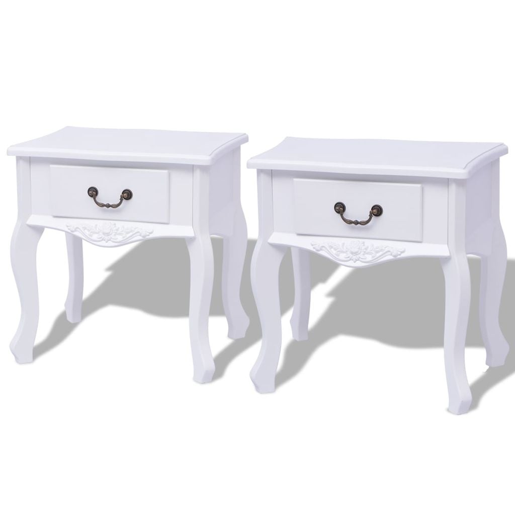 vidaXL Side Cabinet 2 pcs MDF White - Mycitystee