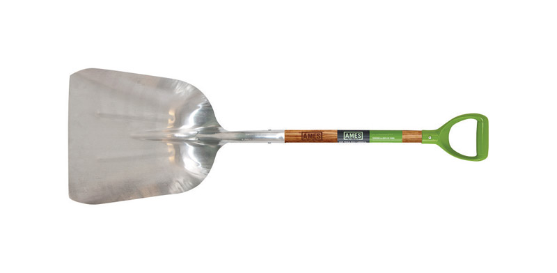 Ames 44.5 in. Aluminum Scoop Transfer Shovel Wood Handle - Mycitystee