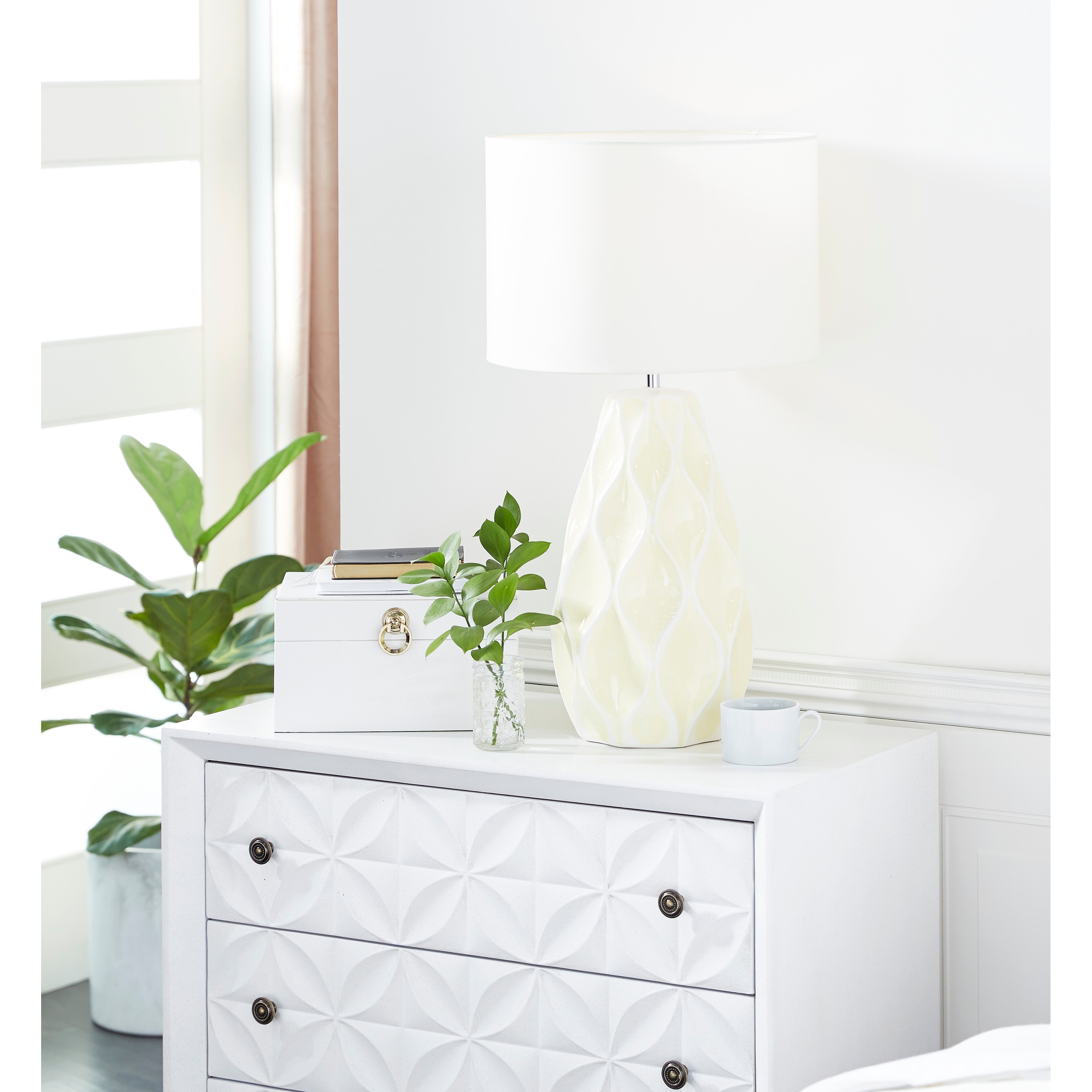 Stoneware Traditional Table Lamp 27 x 15 x 15 - 15 x 15 x 27 - Mycitystee