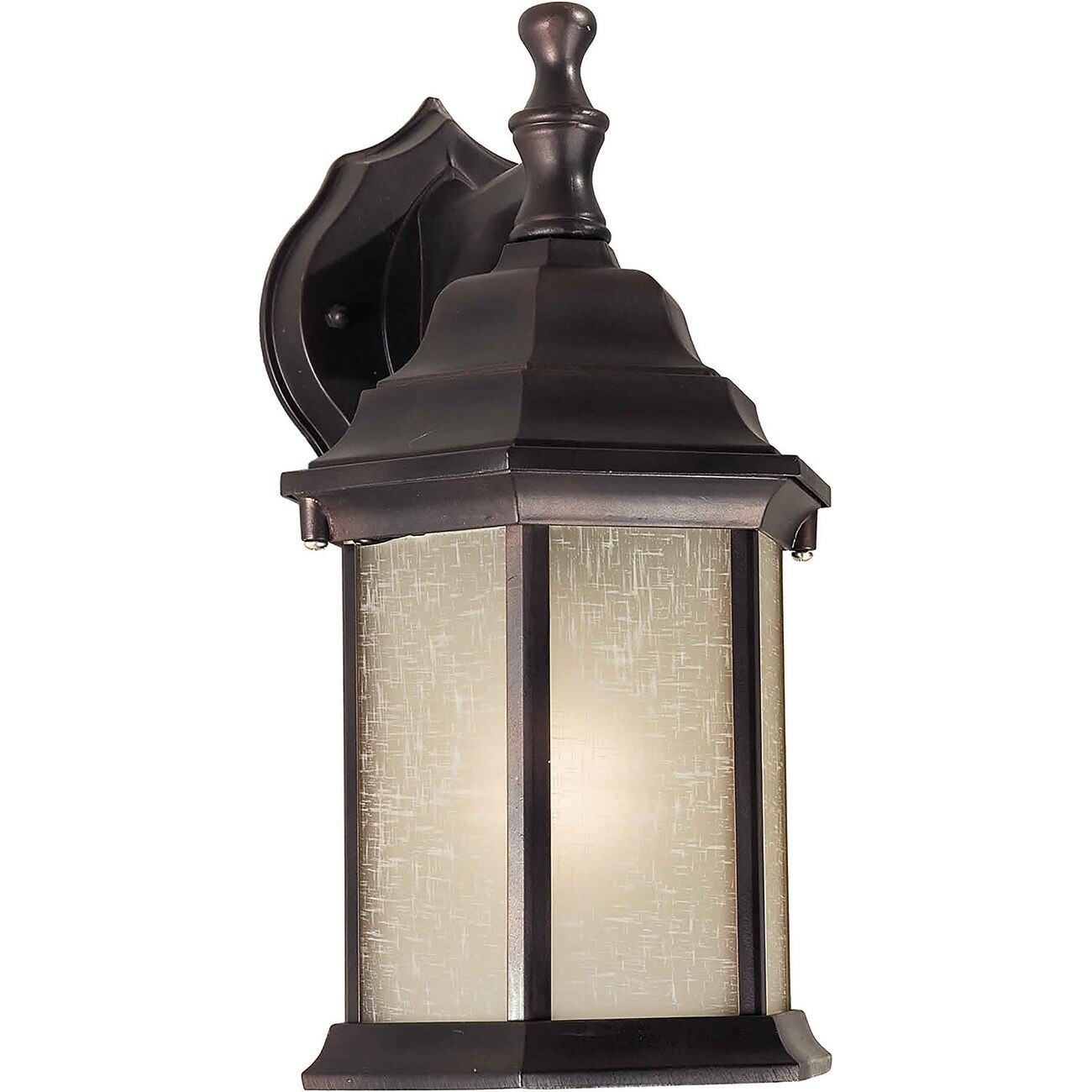 1-Light Antique Bronze Outdoor Wall Lantern with Umber Linen Glass Panels Shopping - The Best Deals on Outdoor Wall Lanterns | 33520306 - Mycitystee