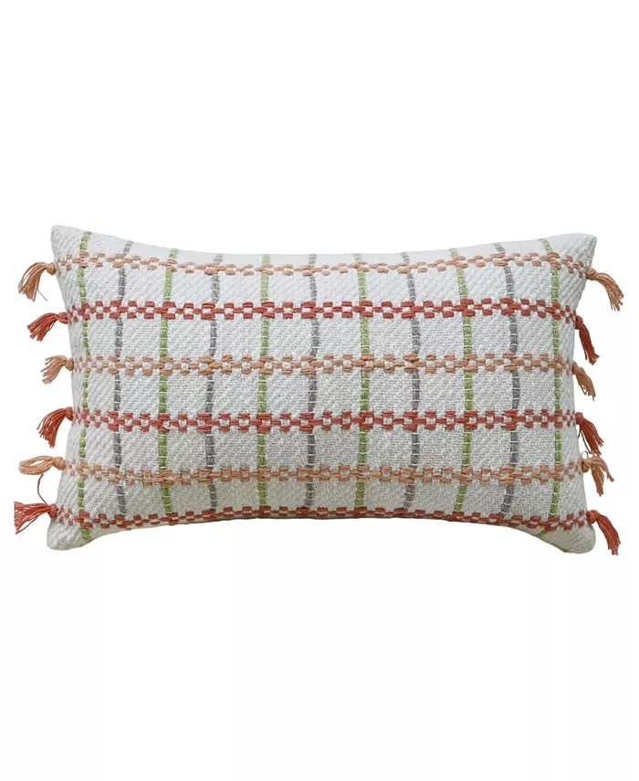 Vibhsa Linden Street Handwoven Knotted Edging Decorative Pillow， 14