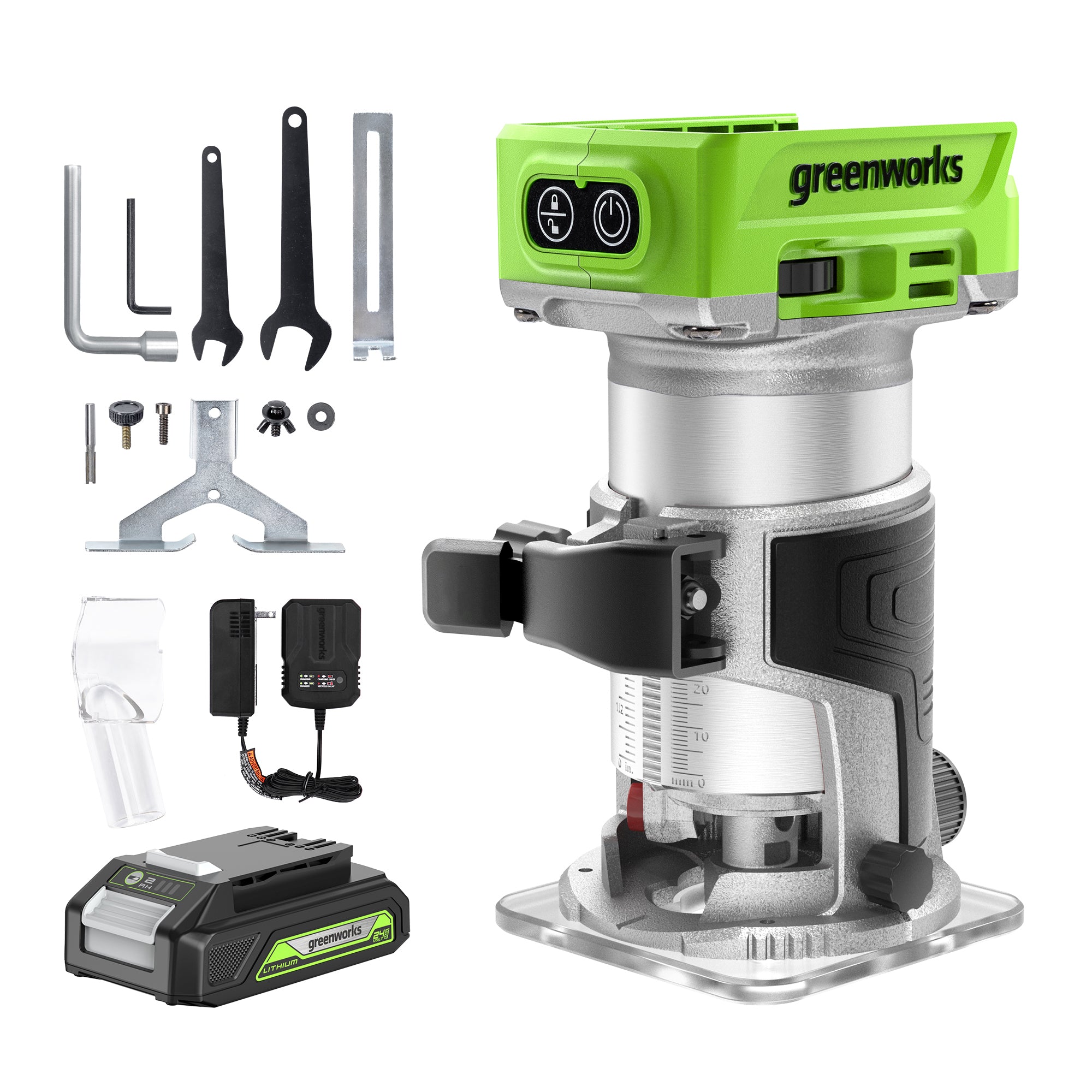 24V Cordless Battery Compact Router w/ 2.0Ah Battery  Charger - Mycitystee