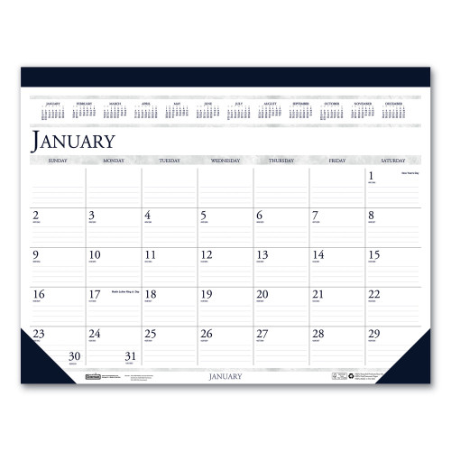 House of Doolittle Recycled Two-Color Monthly Desk Pad Calendar， 22 x 17， 2022 (150HD) - Mycitystee