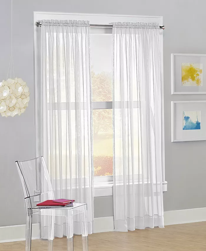 No. 918 Calypso Voile Sheer Rod Pocket Curtain Panel， 63