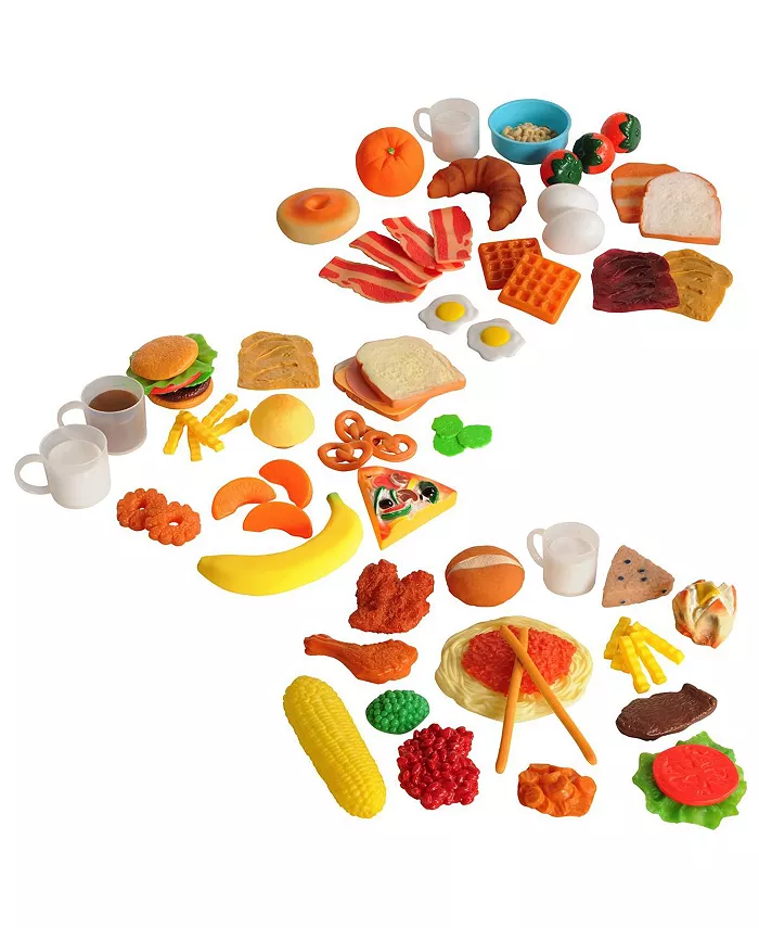 Kaplan Early Learning Life-size Pretend Play Breakfast， Lunch and Dinner Meal Sets - Mycitystee