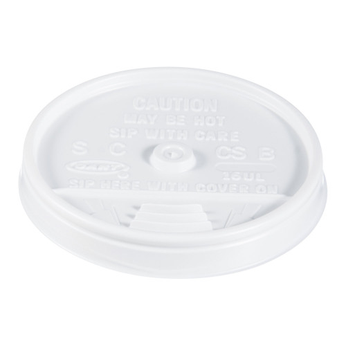 Dart Plastic Lids， Fits 12 oz to 24 oz Hot/Cold Foam Cups， Sip-Thru Lid， White， 100/Pack， 10 Packs/Carton (16UL) - Mycitystee
