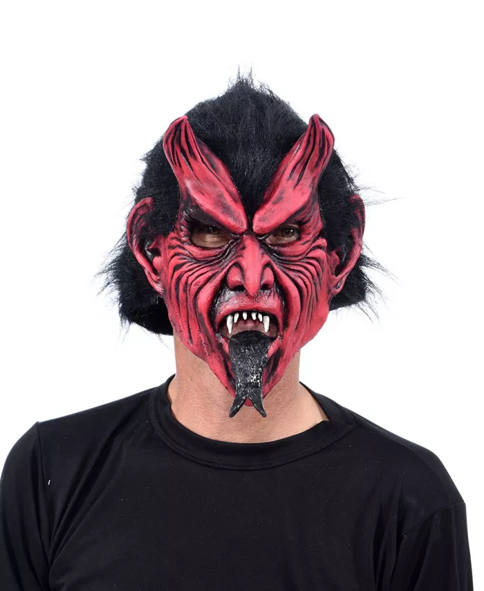 Zagone Studios ZagOne Size Studios Classic Devil With Tongue Latex Adult Costume Mask One Size - Mycitystee