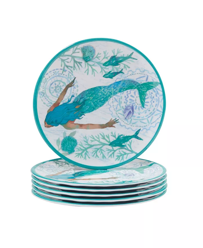 Certified International Serene Seas Melamine Salad Plate， Set of 6 - Mycitystee