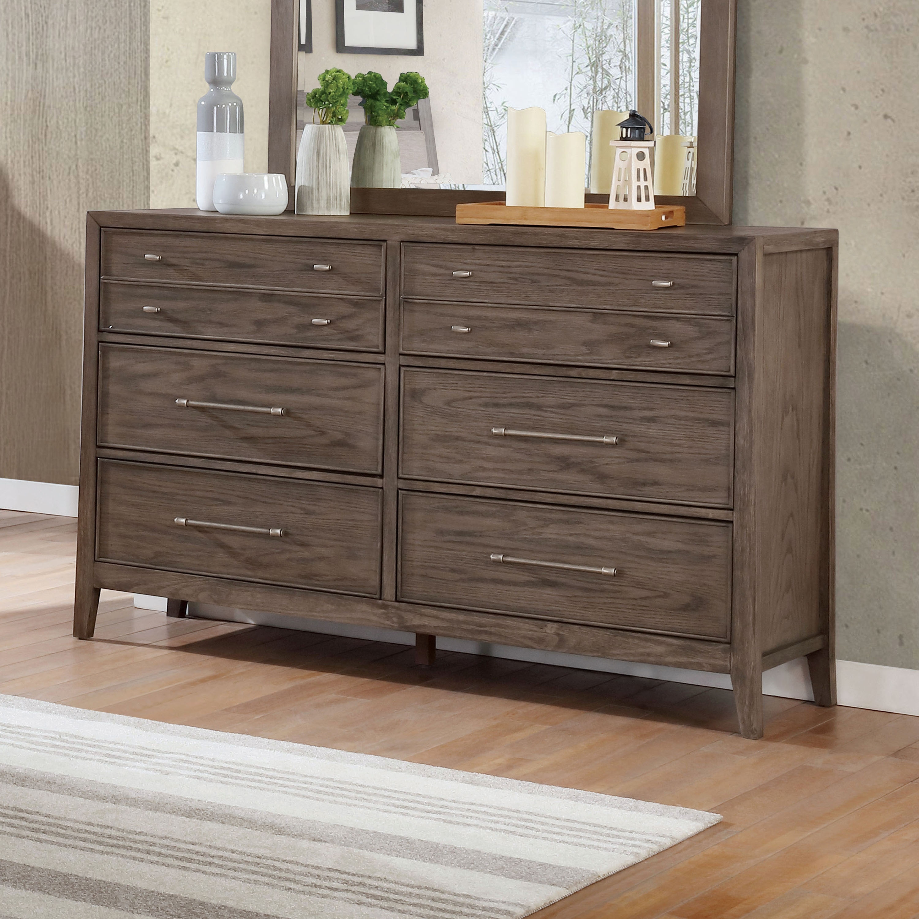 Furniture of America Wria Rustic Grey Solid Wood 6-drawer Dresser - - 30978011 - Mycitystee