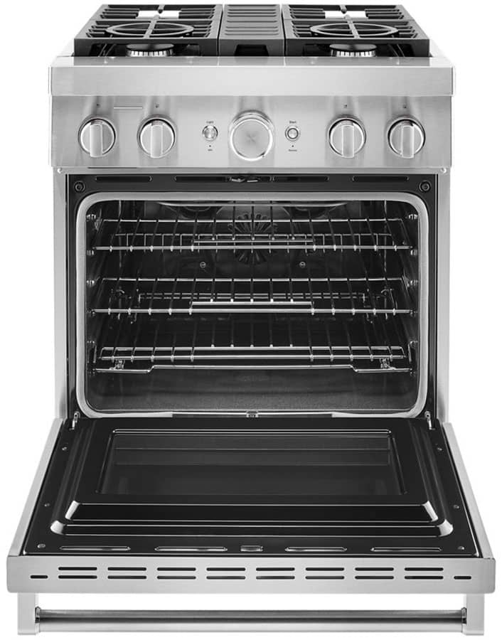 KitchenAid 30'' Stainless Steel Smart Commercial-Style Dual Fuel Range With 4 Burners - Mycitystee
