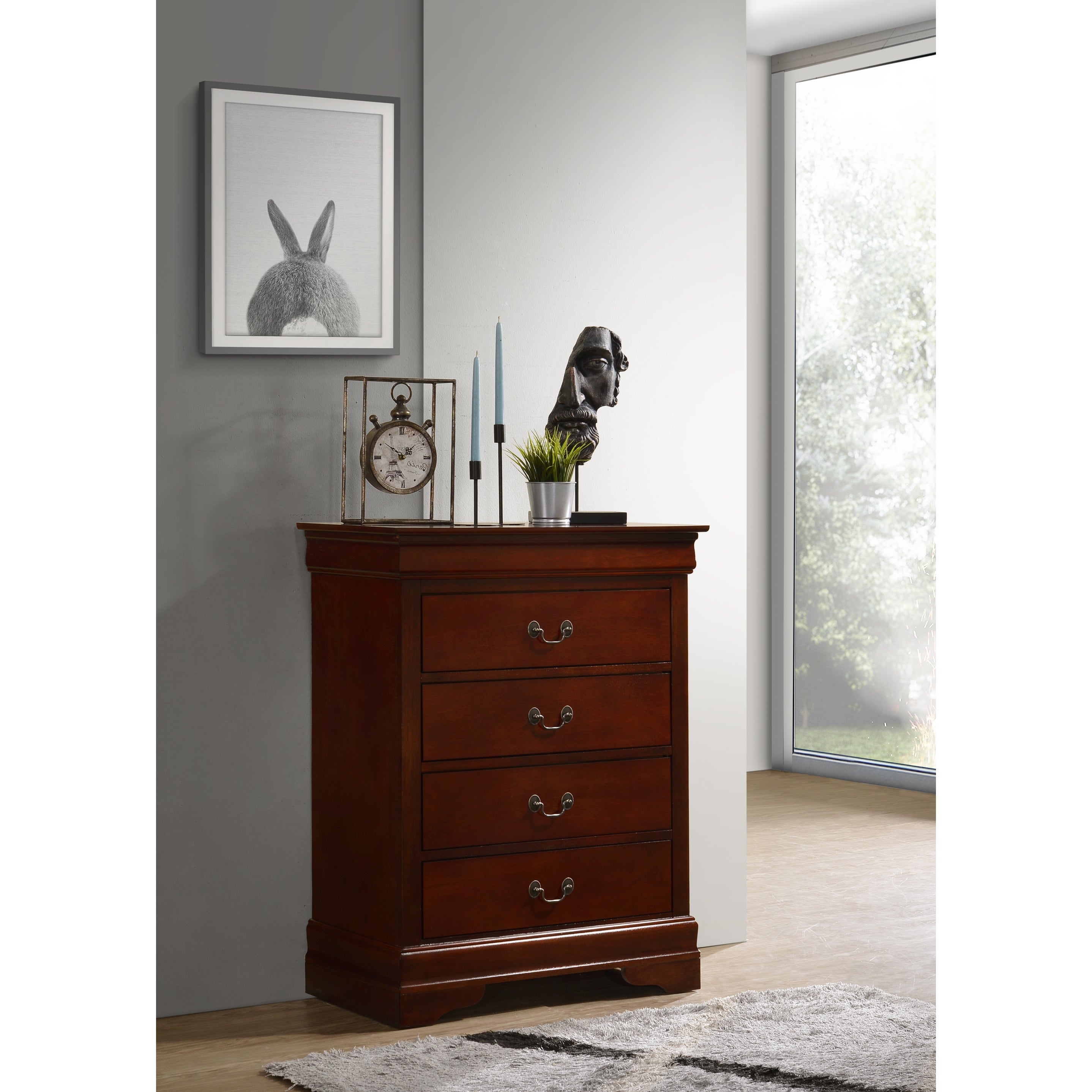 LYKE Home Anabelle Cherry 4 Drawer Chest - - 34420928 - Mycitystee