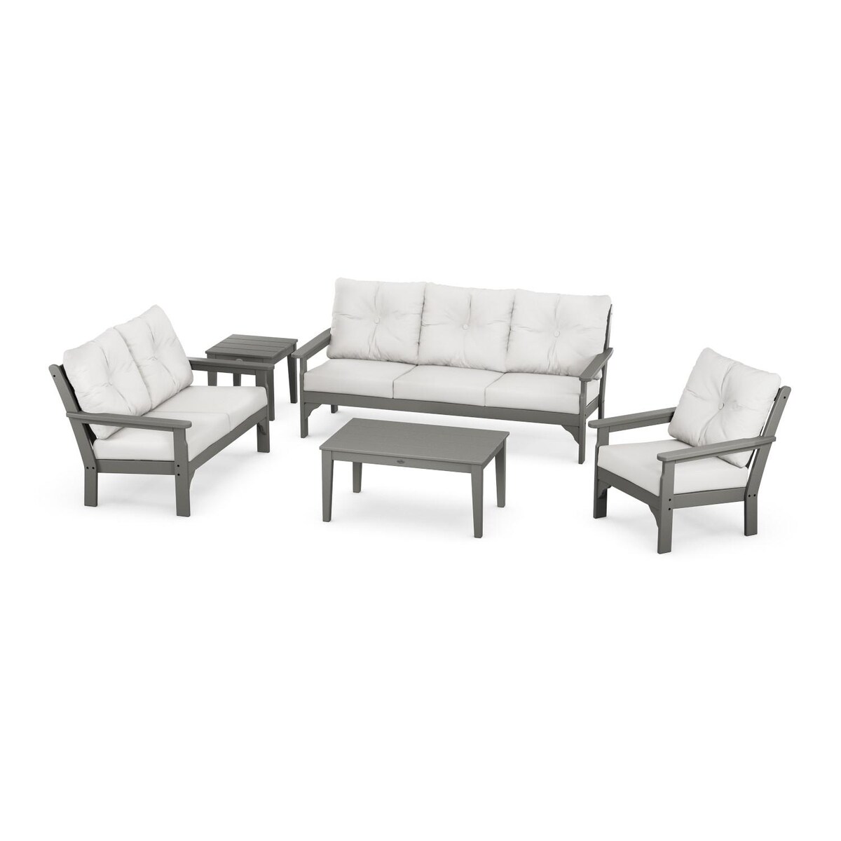 POLYWOOD Vineyard 5-Piece Deep Seating Set w/ Sofa - Mycitystee