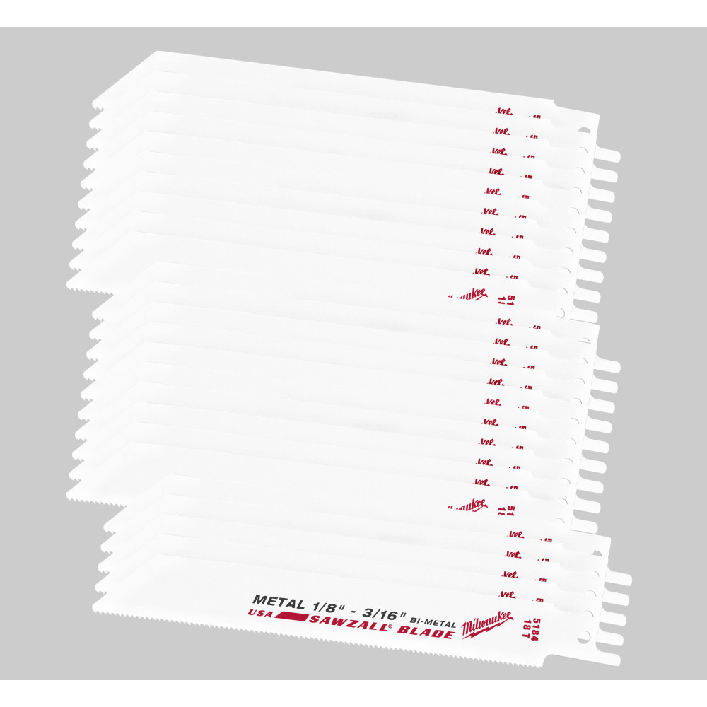 Milwaukee Super Sawzall Blade 18 TPI 6 In. L 25 Pk 48-00-8184 from Milwaukee - Mycitystee