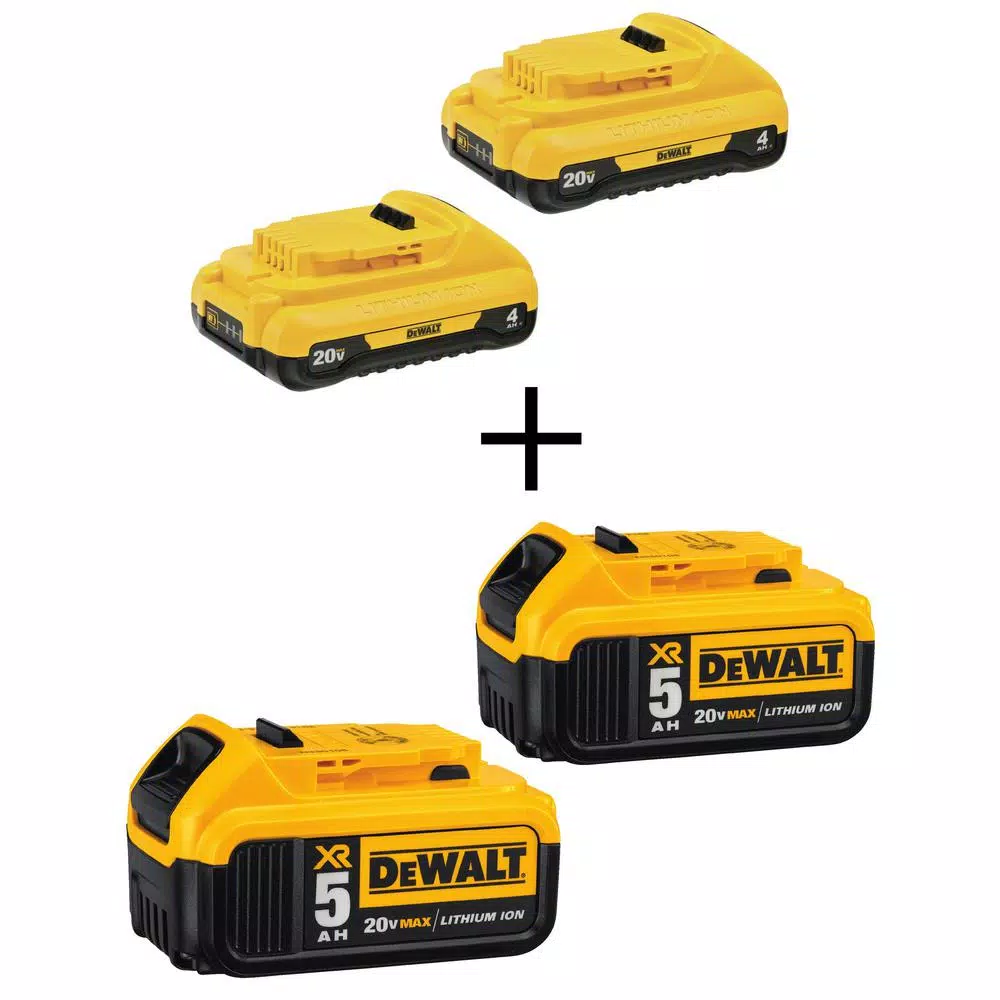 DEWALT 20-Volt MAX Compact Lithium-Ion 4.0Ah Battery Pack (2-Pack) and 5.0Ah Battery (2-Pack) and#8211; XDC Depot - Mycitystee