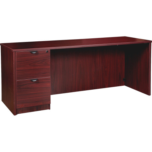 Lorell Prominence 2.0 Mahogany Laminate Left-Pedestal Credenza - 2-Drawer (PC2472LMY) - Mycitystee