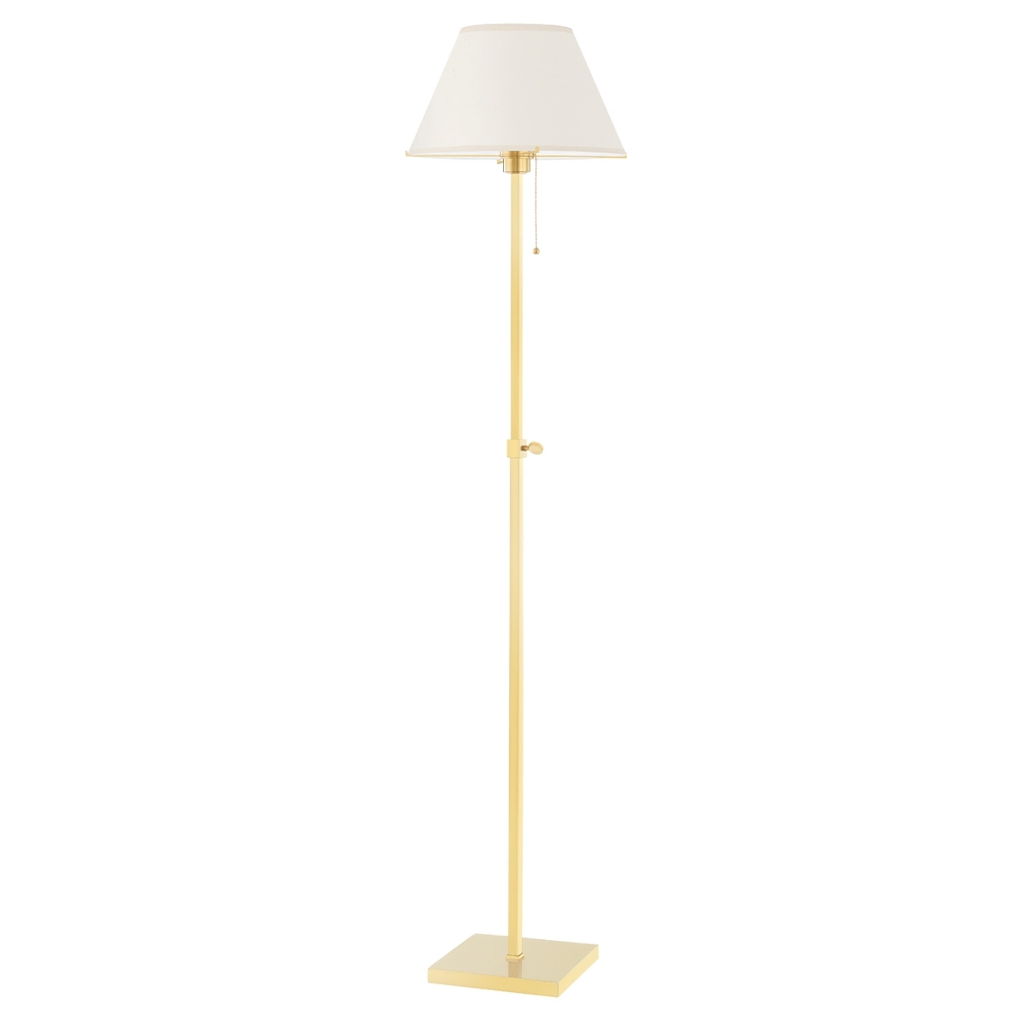 Leeds 1-Light Floor Lamp by Mark D. Sikes - Aged Brass Frame - Cream Shade - Mycitystee