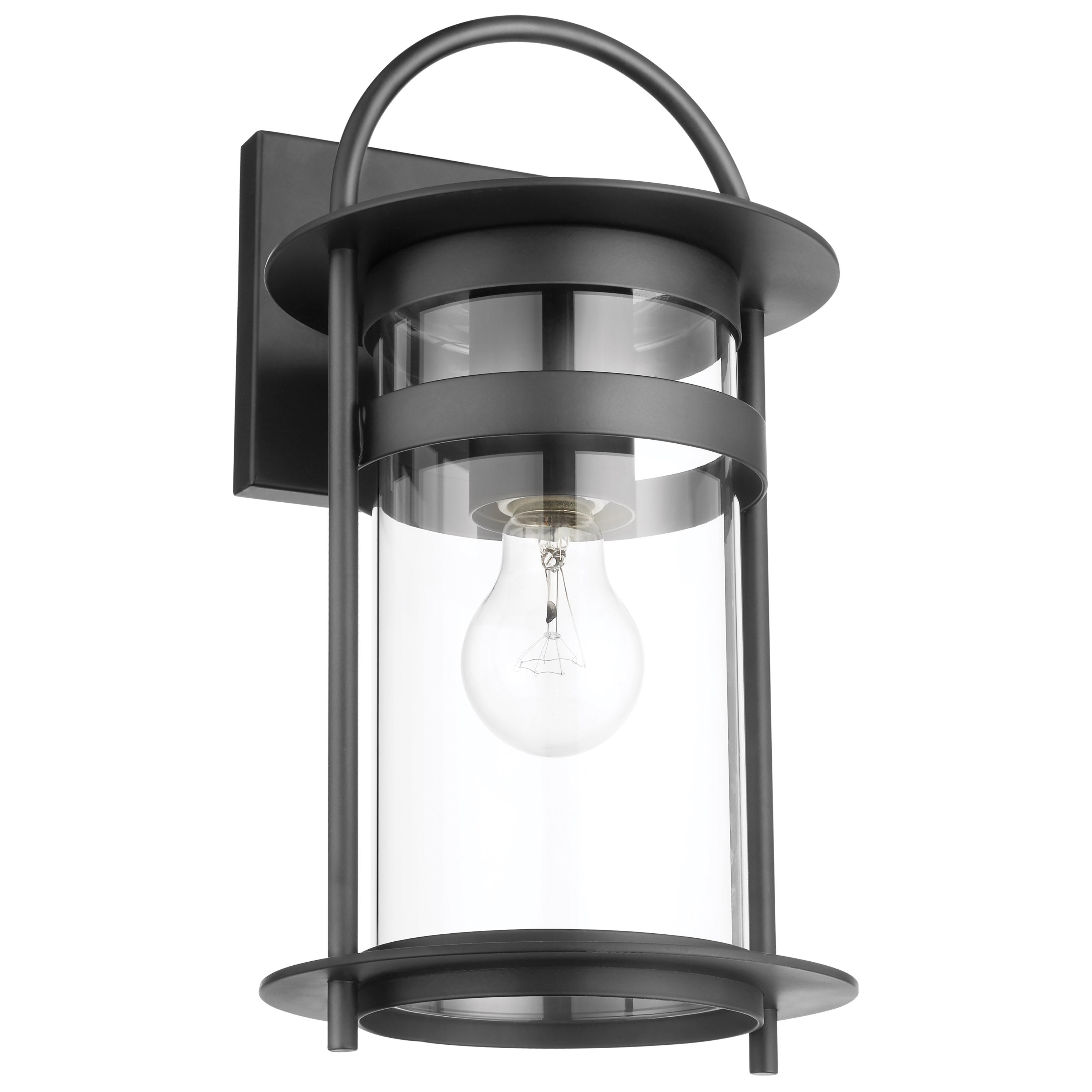 Bracer 1 Light Medium Wall Lantern Matte Black Finish with Clear Glass Shopping - The Best Deals on Outdoor Wall Lanterns | 39425083 - Mycitystee