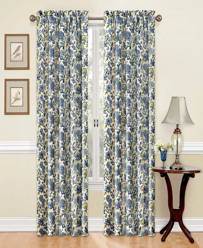 Traditions by Waverly Navarra Farmhouse Floral Single Curtain Panel， 52” x 84” - Mycitystee