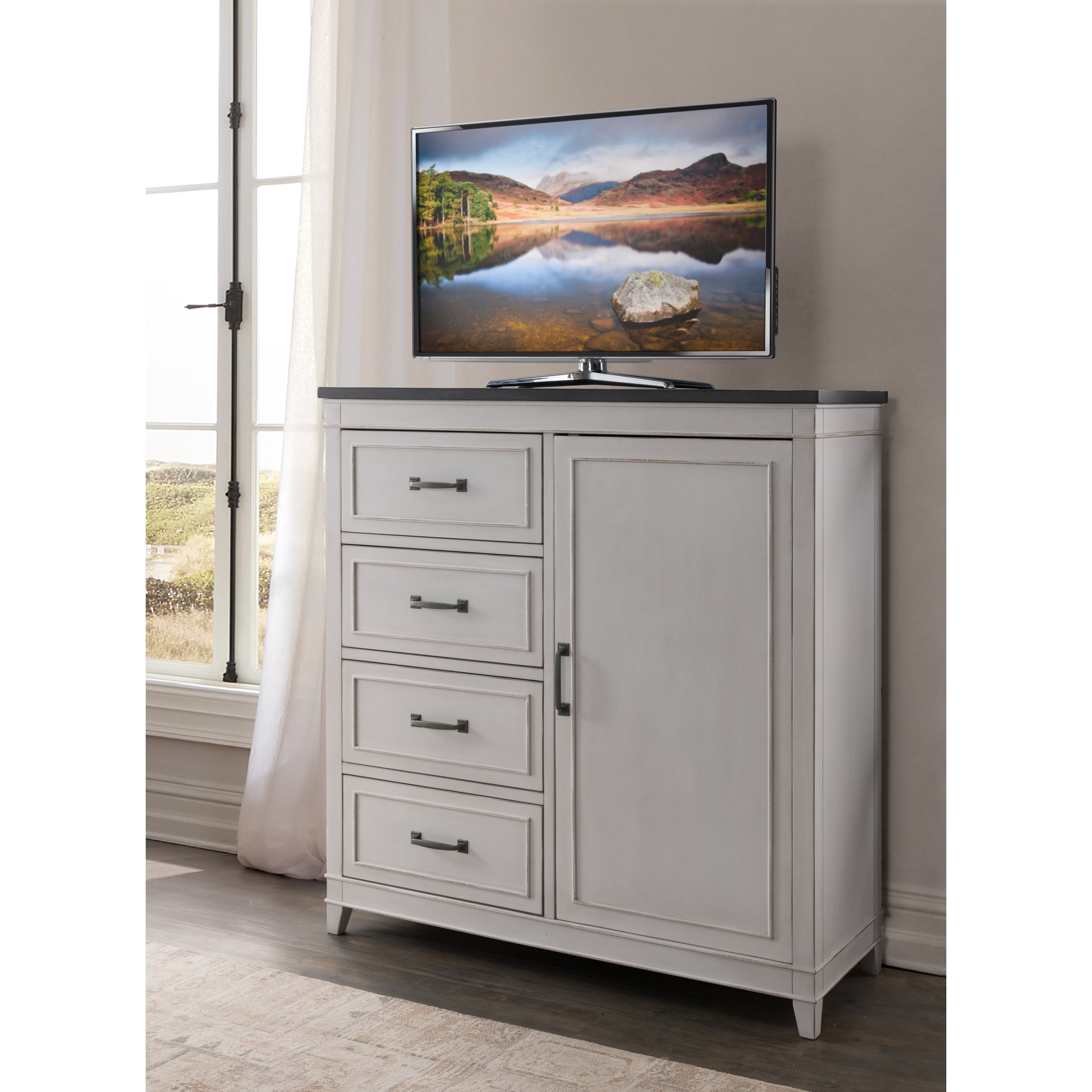 The Gray Barn Happy Horse White and Grey 4-drawer Media Chest - - 28665250 - Mycitystee