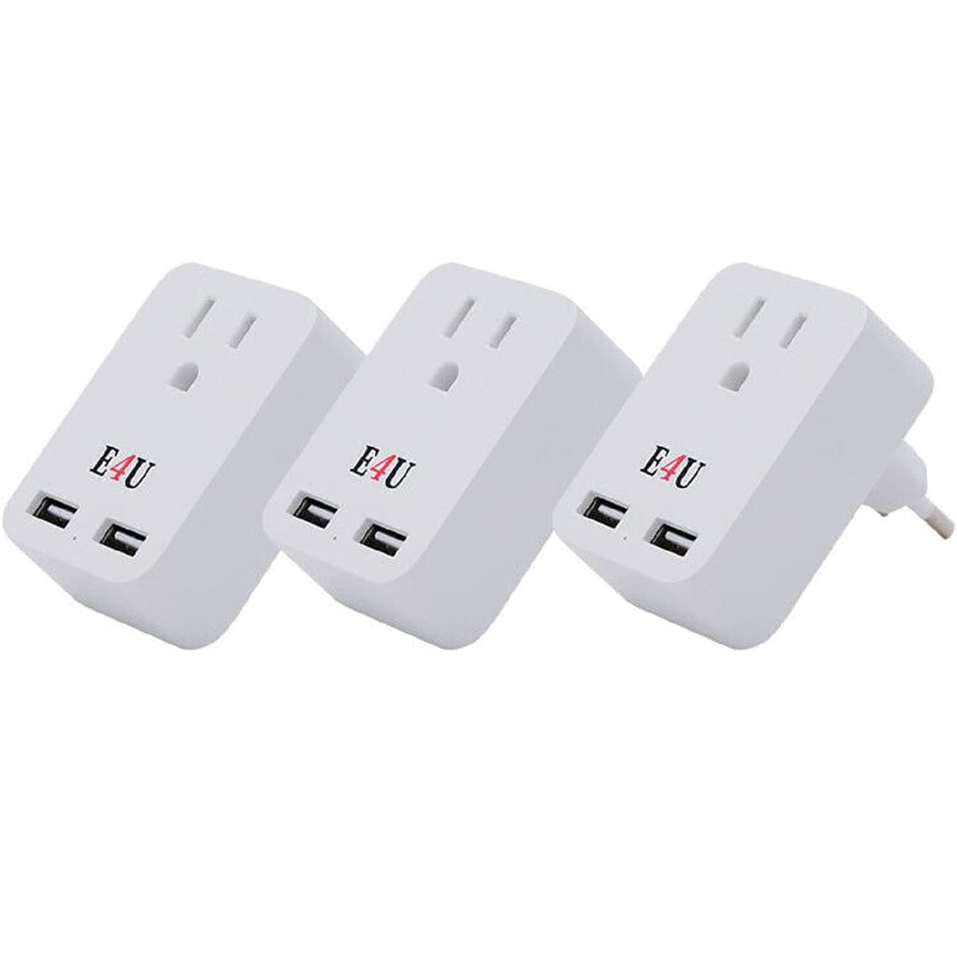 5 Core USB Wall Charger White with Surge Protector, Multi Charging Power Outlet with 2 USB Ports and One AC Plug Expander | Travel Wall Adapter for, H - Mycitystee