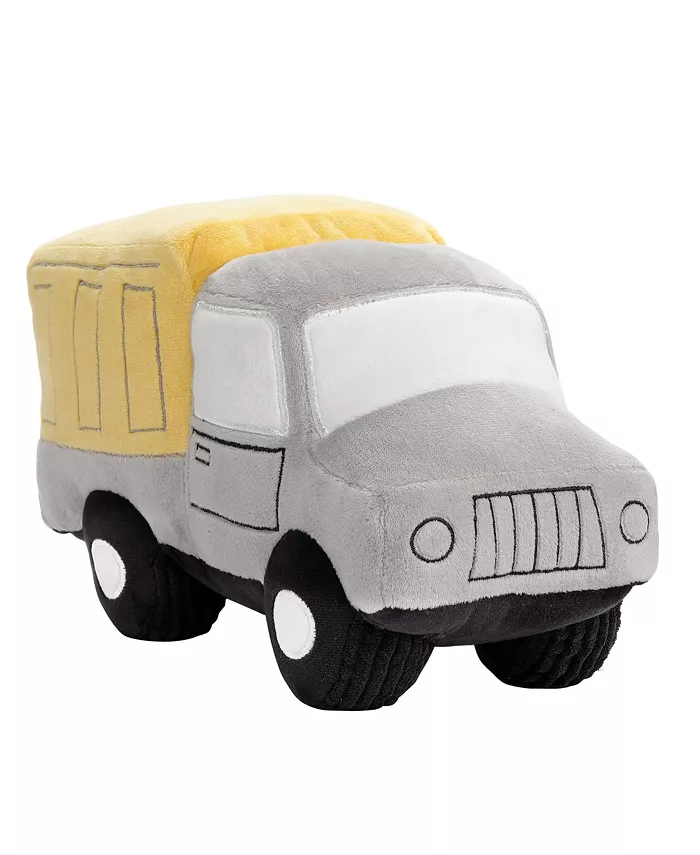 Bedtime Originals Construction Zone Plush Dump Truck Stuffed Toy - Gray Yellow - Mycitystee