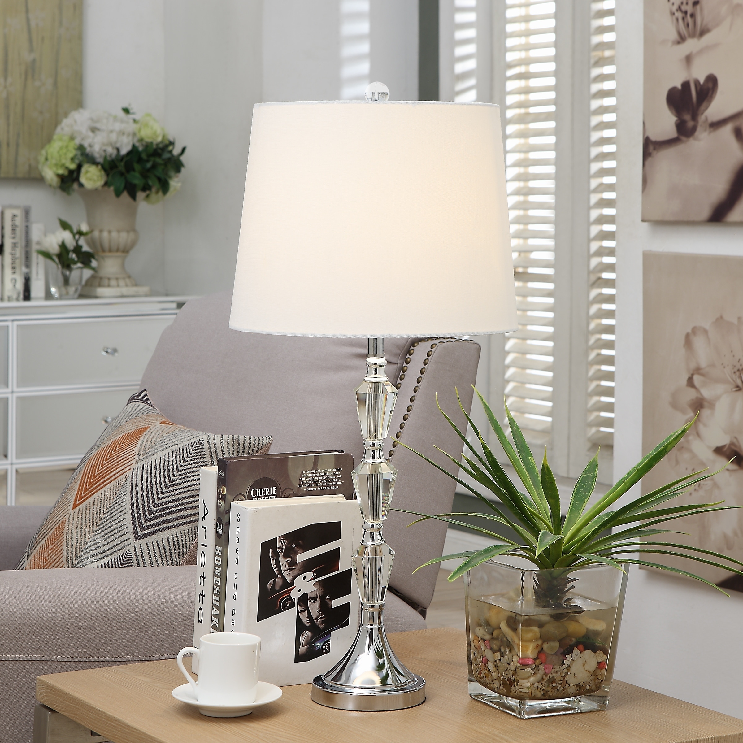 Jerri Silver and Clear 28.5-inch Table Lamp - 13x13x27.5 - Mycitystee